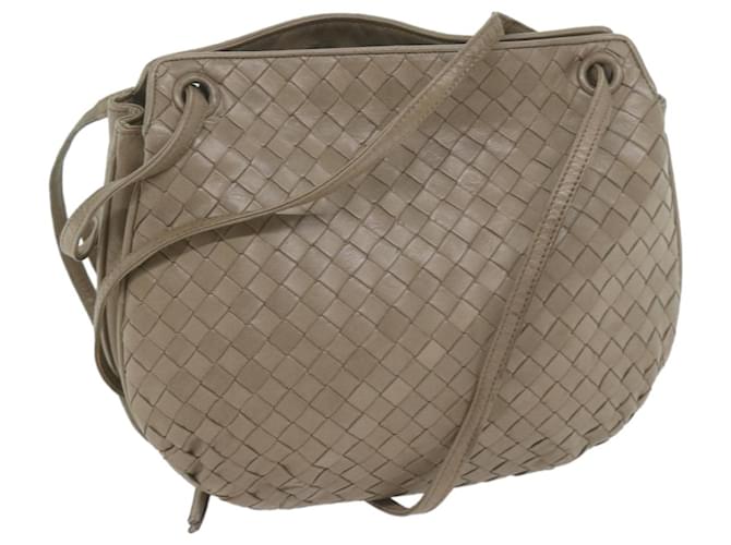 Autre Marque BOTTEGAVENETA INTRECCIATO Shoulder Bag Leather Beige Auth 63605  ref.1239839