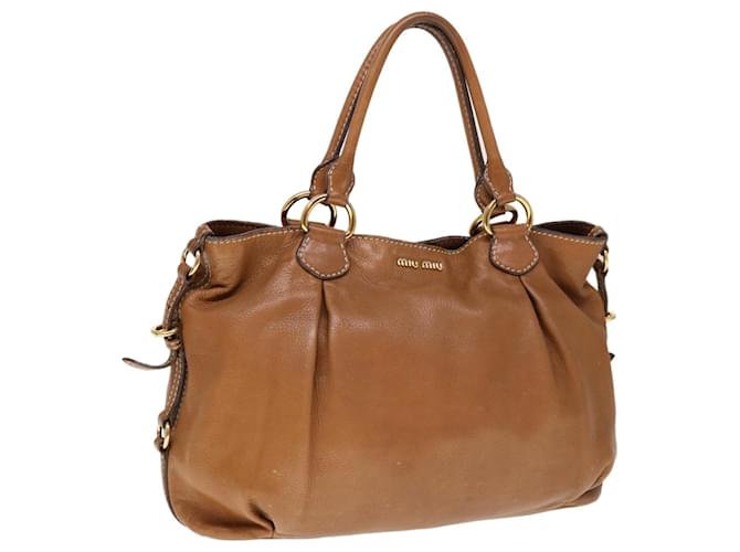 Miu Miu Hand Bag Leather Brown Auth yk10280  ref.1239854