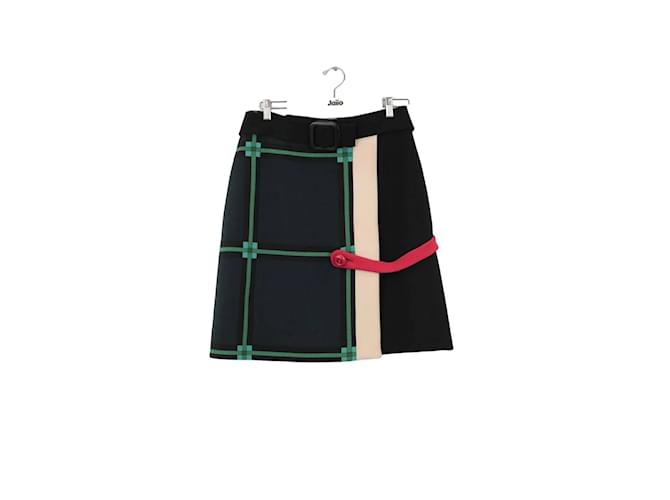Prada wrap wool skirt Green  ref.1239913