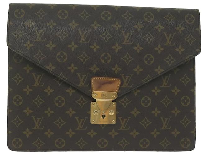 Louis Vuitton Porte document senateur Brown Cloth  ref.1240024
