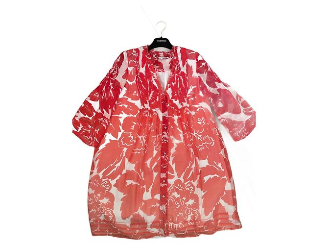 Diane Von Furstenberg Seidenkleid rot weiß
