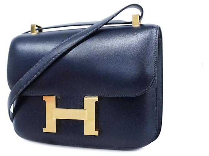 Hermès Hermes Constance Navy blue Leather  ref.1240138