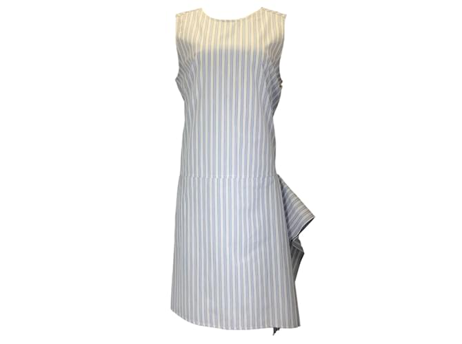 Sofie D'Hoore Blue / White Striped Sleeveless Midi Dress Cotton  ref.1240245