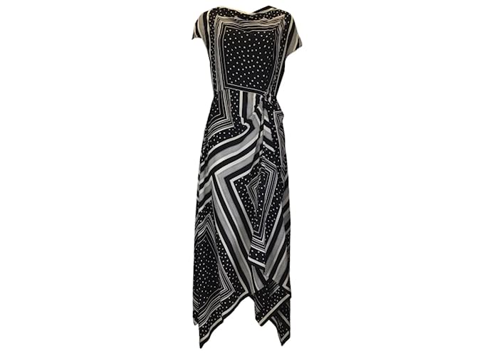 Marc by Marc Jacobs Co Black / White 2019 Geometric Print Silk Maxi Dress  ref.1240252