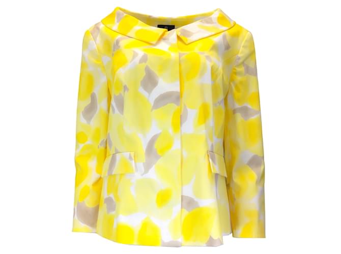 Rena Lange Yellow Multi Printed Cotton Blazer  ref.1240256