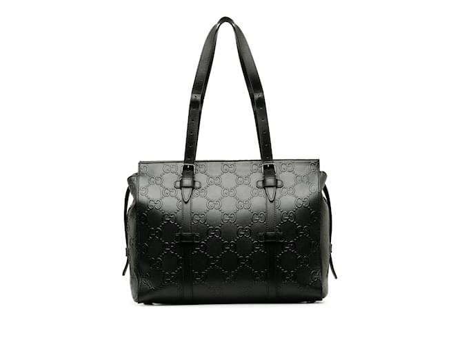 Black Gucci GG Embossed Tote Bag Leather  ref.1240270