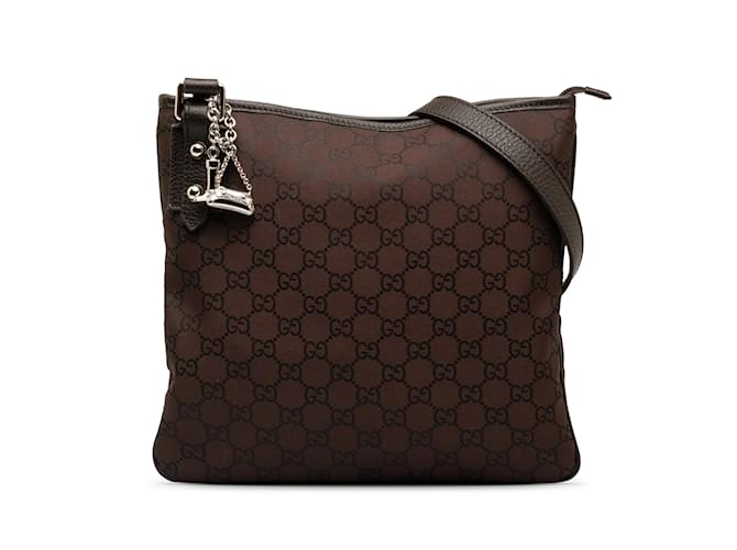 Brown Gucci GG Nylon Jolicoeur Crossbody Leather  ref.1240284