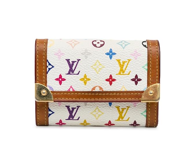 Weiße kleine Geldbörsen mit Louis Vuitton-Monogramm und mehrfarbiger Pochette Porte-Monnaie Leinwand  ref.1240298