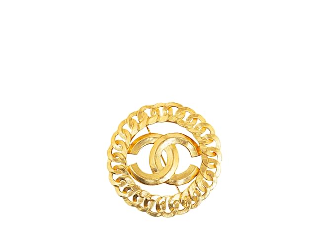 Broche Chanel CC dorée Métal  ref.1240312