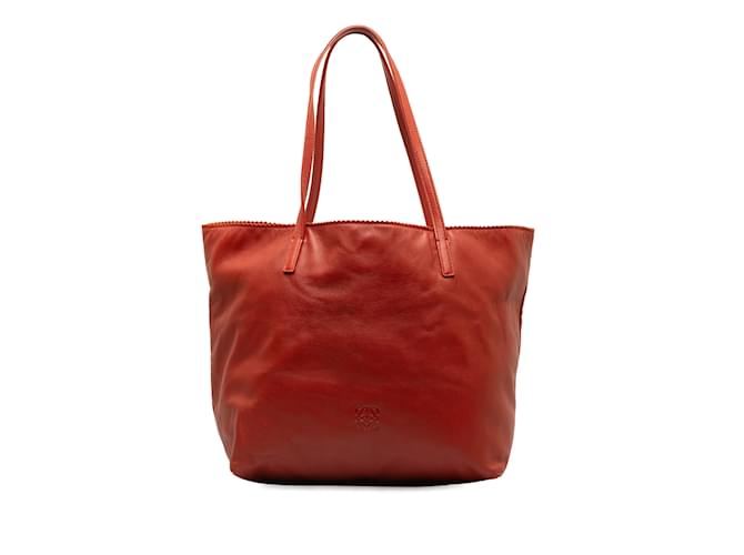Red Loewe Anagram Leather Tote Bag  ref.1240314