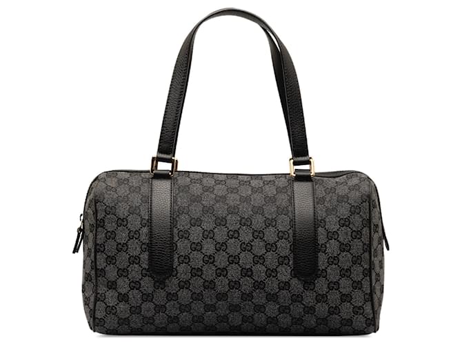 Gray Gucci GG Canvas Boston Bag Leather  ref.1240320