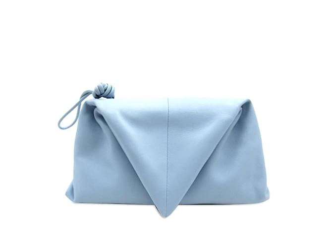 Blue Bottega Veneta BV Trine Angular Clutch Bag Leather  ref.1240324