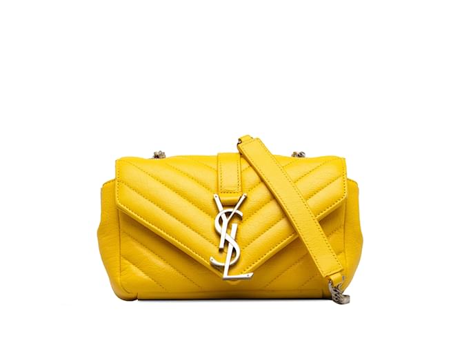 Yellow Saint Laurent Baby Monogram Matelasse Classic Chain Bag Leather  ref.1240338