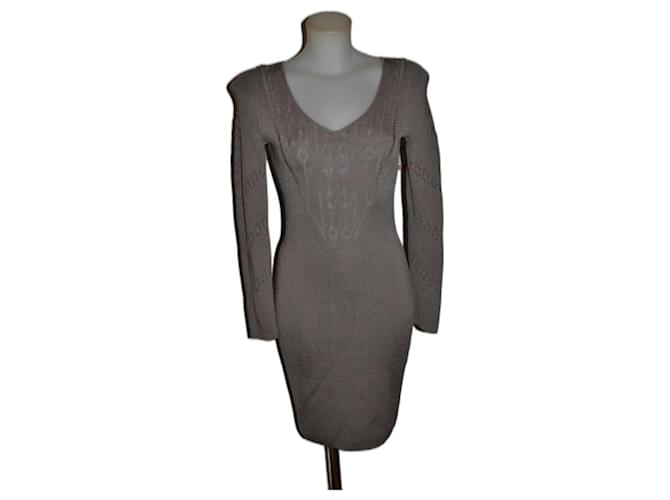 Zac Posen Kleid Grau Synthetisch  ref.1240341