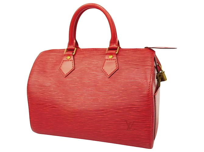 Louis Vuitton Speedy 25 Red Leather  ref.1240444
