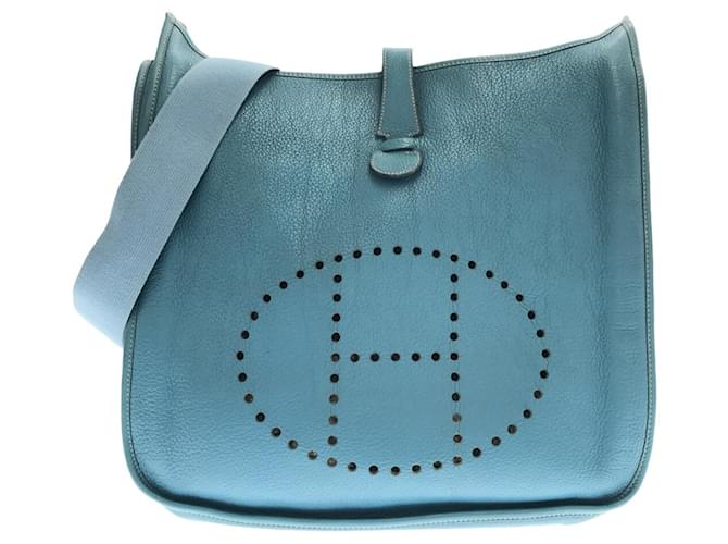 Hermès Evelyne Blue Leather  ref.1240449