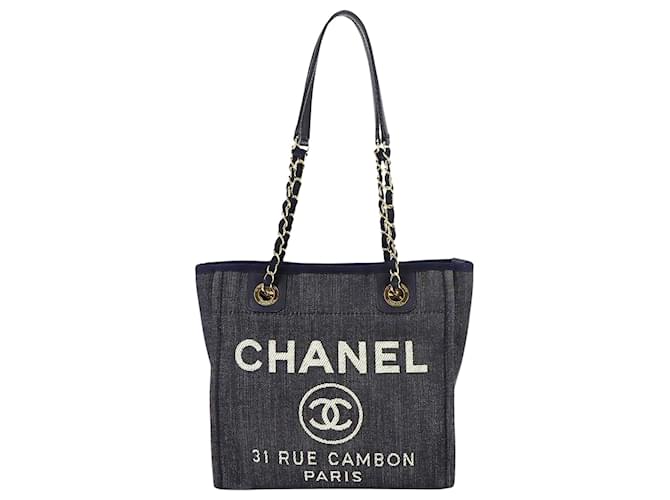 Classique Chanel Deauville Jean Bleu Marine  ref.1240498