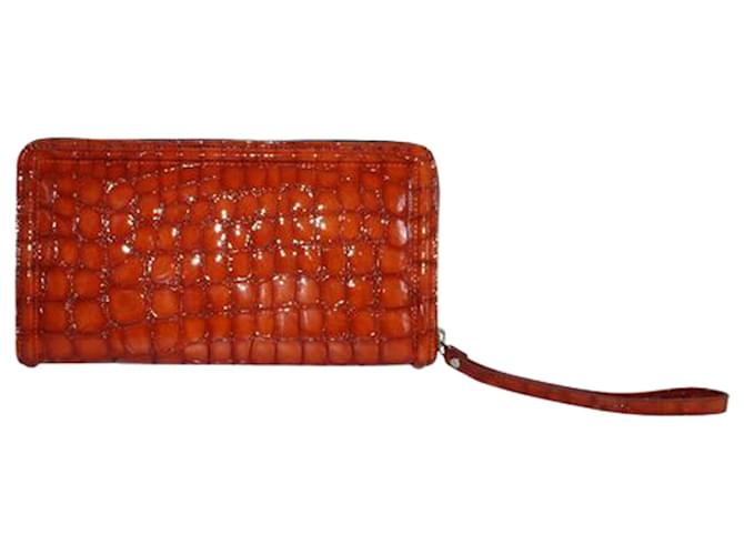Dries Van Noten Croc Embossed Leather Zip Around Wallet  ref.1240590