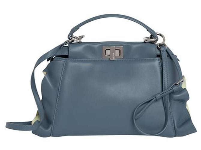 Fendi Peekaboo Bag Blue Leather  ref.1240603