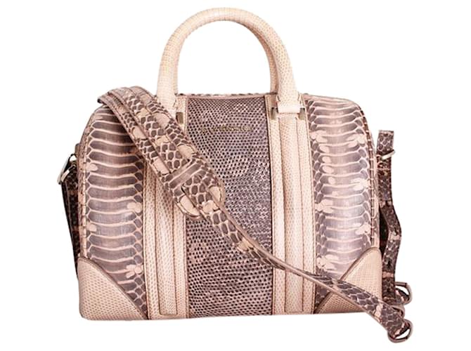 Givenchy Mini Lucrezia Python & Lizard Bag Brown Beige  ref.1240608