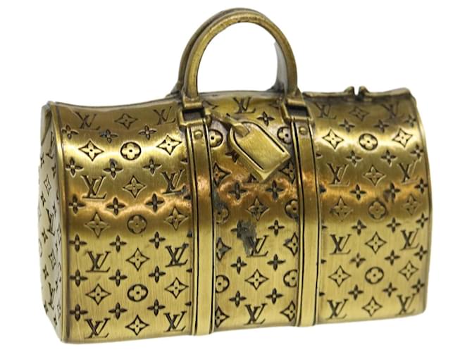 LOUIS VUITTON Keepall Motif Paper Weight Metal Gold Tone LV Auth 38854UMA Metálico  ref.1240618