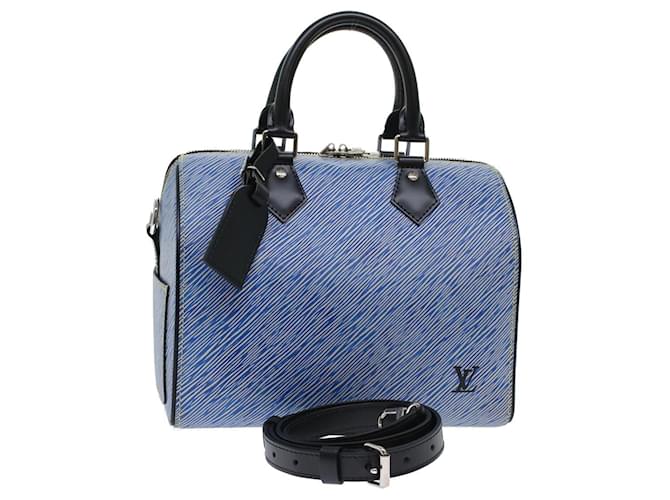 Bandouliere Epi Speedy de Louis Vuitton 25 Bolso de mano Azul M51280 LV Auth fm2466 Cuero  ref.1240626