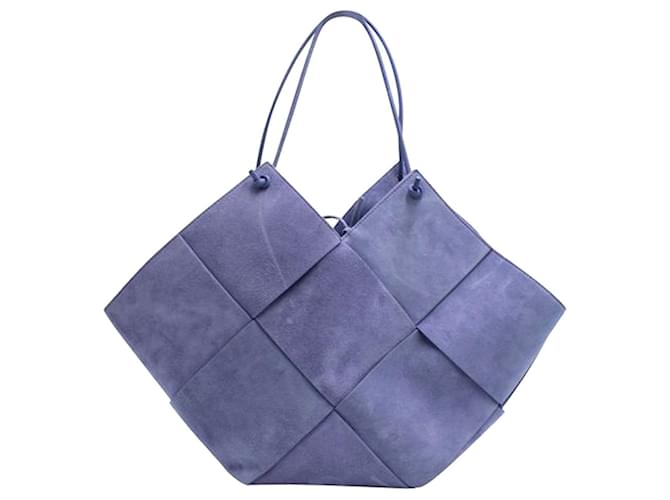 Bottega Veneta Lilac Suede Intercciato Tote Bag Purple Polyester  ref.1240642
