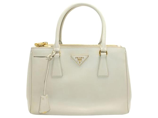 Prada Ivory Saffiano Galleria Tote Bag White Cream Leather  ref.1240647
