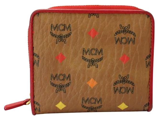 MCM Mini Zip Wallet in Visetos Multiple colors Leather  ref.1240648