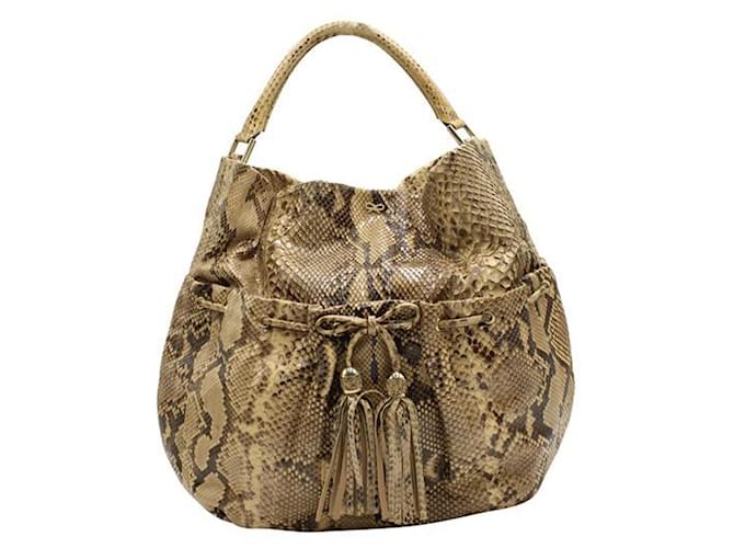 Anya Hindmarch Grand sac cabas en peau de serpent avec pompons Cuir  ref.1240656