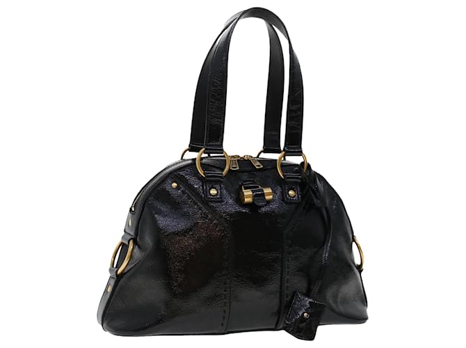 Yves Saint Laurent SAINT LAURENT Muse Shoulder Bag Patent Leather Black Auth yk7918  ref.1240699