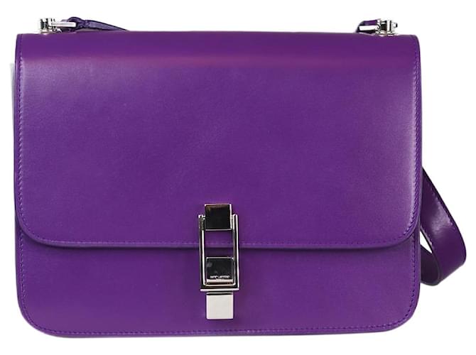 Saint Laurent Hardware viola argento Le Carré - misura Porpora Pelle  ref.1240713