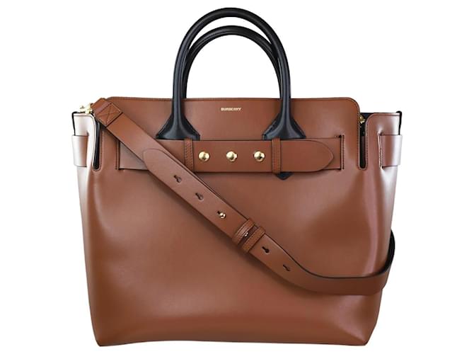 Burberry Brown structured leather tote bag  ref.1240716