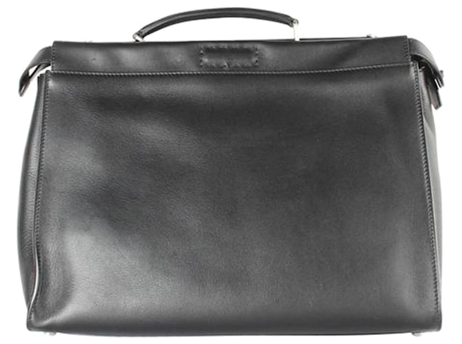 Fendi Black Peekaboo Iconic Fit Bag Leather Pony-style calfskin  ref.1240733