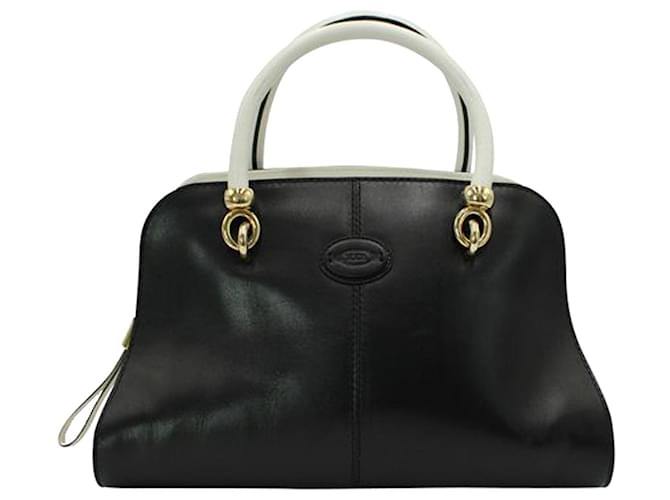 Tod's Two Sides Black and White Handbag Leather  ref.1240749