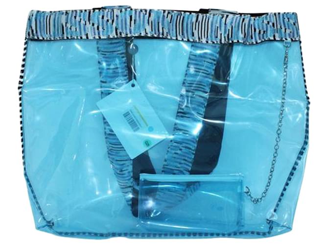 Missoni Beachwear transparente Tragetasche Blau Kunststoff  ref.1240757