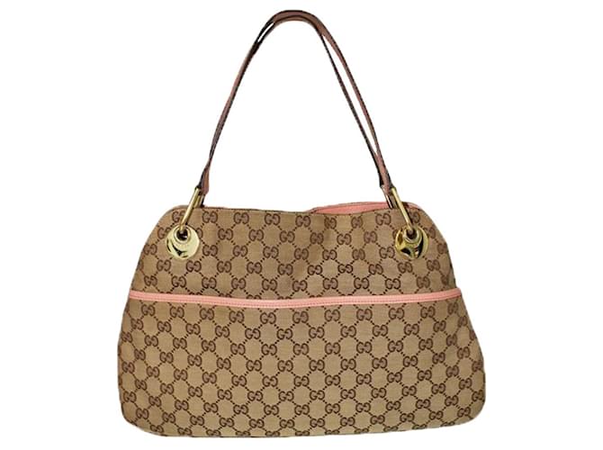 Gucci Pink Eclipse Monogram Bag Brown Leather  ref.1240764