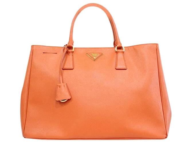 Prada Saffiano Luxe Orange Tote Bag Leather  ref.1240767