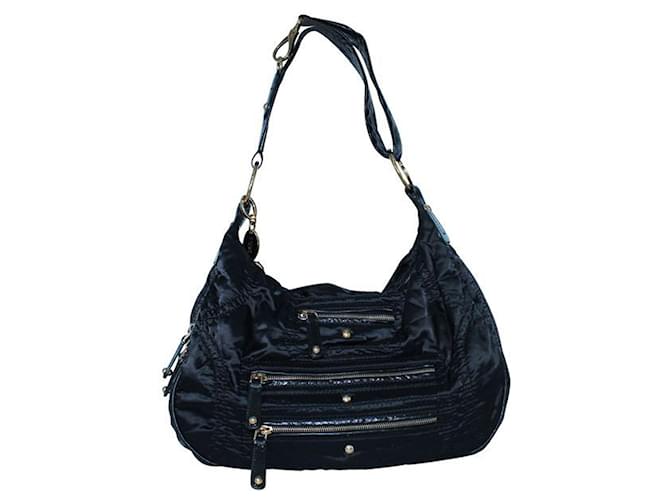 Tod's Luna Nylon Media Bag Black Polyester  ref.1240781