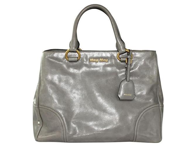 Miu Miu Grey Leather Satchel Bag  ref.1240809