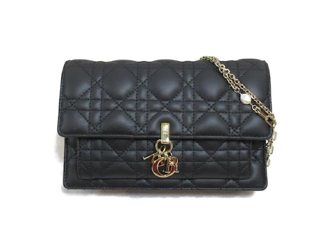 Miss Dior Chain Pouch Leather Crossbody Bag 509370NINJ  ref.1240837