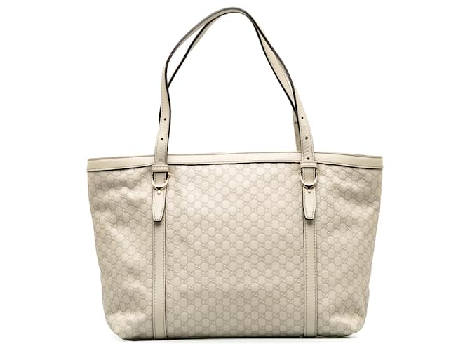 Gucci White Microguccissima Nice Tote Bag Leather Pony-style calfskin  ref.1240910
