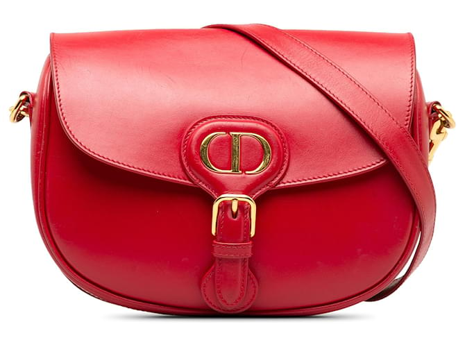 Dior Red Medium Bobby Crossbody Bag Leather Pony-style calfskin  ref.1240926