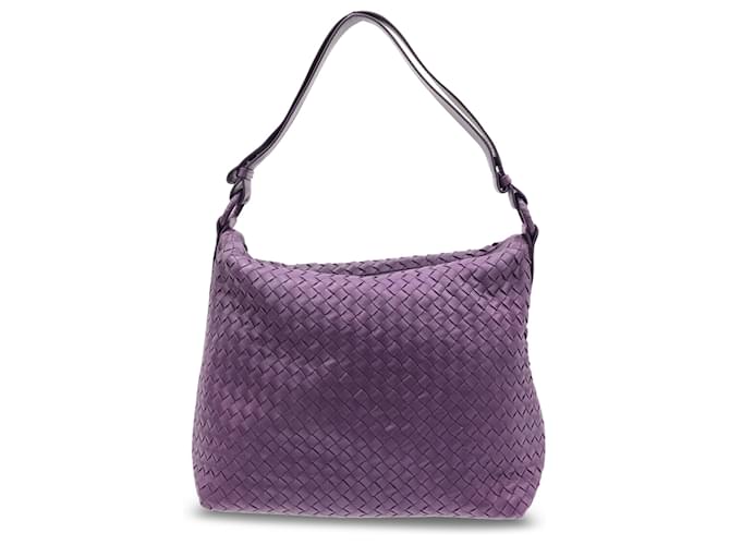 Bottega Veneta Purple Intrecciato Shoulder Bag Leather Pony-style calfskin  ref.1240951