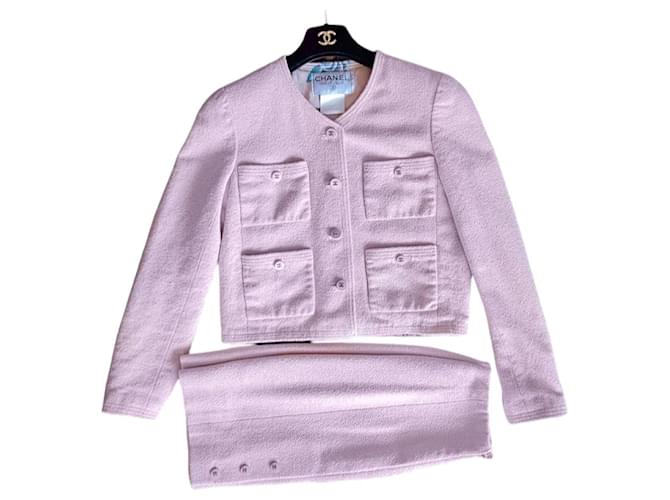Chanel-Anzug 1996 Pink Wolle  ref.1241071