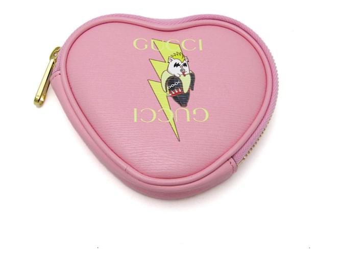 Coração Gucci Rosa Couro  ref.1241076