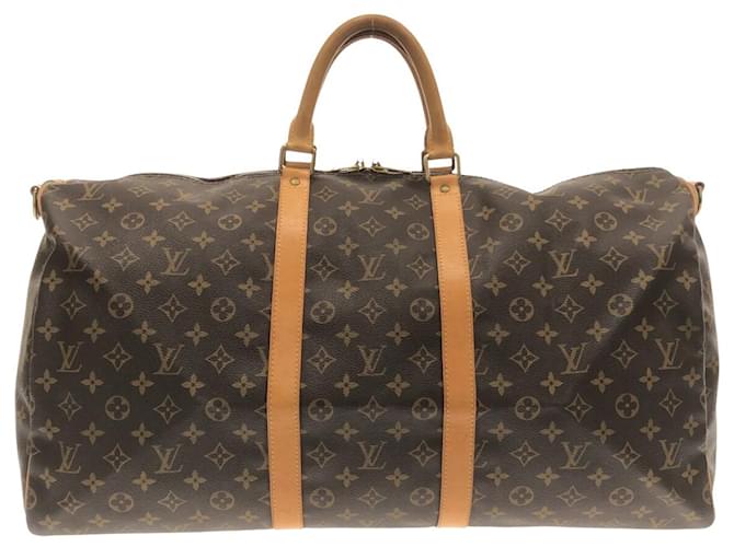 Louis Vuitton Keepall Bandouliere 55 Brown Cloth  ref.1241156