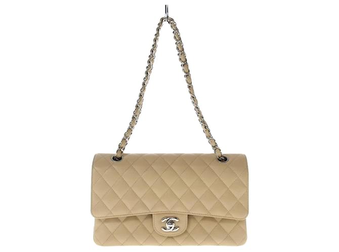 Chanel lined Flap Beige Leather  ref.1241221