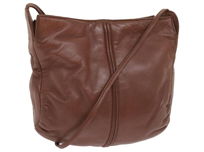 LOEWE Shoulder Bag Leather Brown Auth 66046  ref.1241243