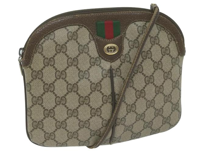 GUCCI GG Supreme Web Sherry Line Sac à bandoulière PVC Beige 904 02 047 auth 65903  ref.1241406